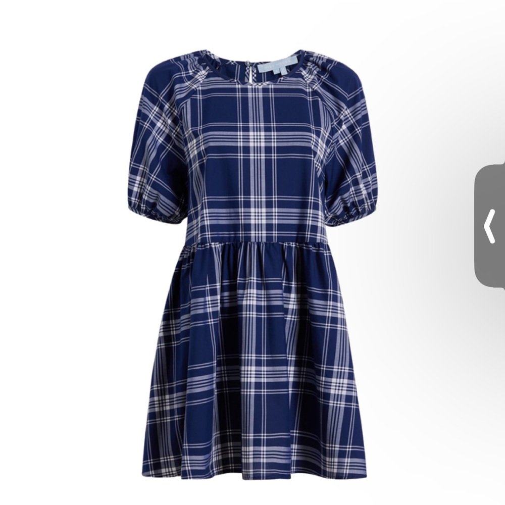 Hill House The Adeline Dress navy plaid